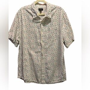 CPO Provisions Mens Print Button Down, Short Sleeve Shirt
